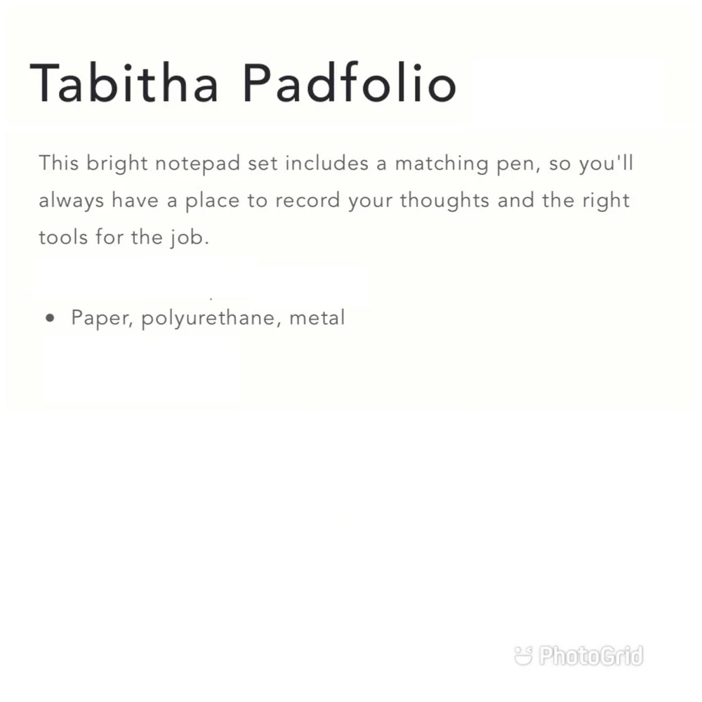 Anthropologie Tabitha Padfolio